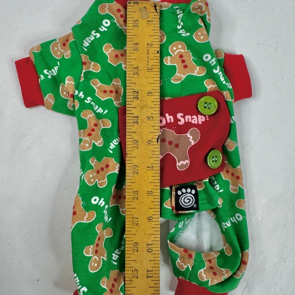 Oh Snap! Green Gingerbread Dog Christmas Outfit